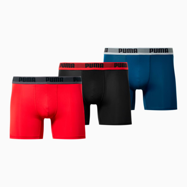 Men's Training Boxer Briefs [3 Pack], RED / NAVY